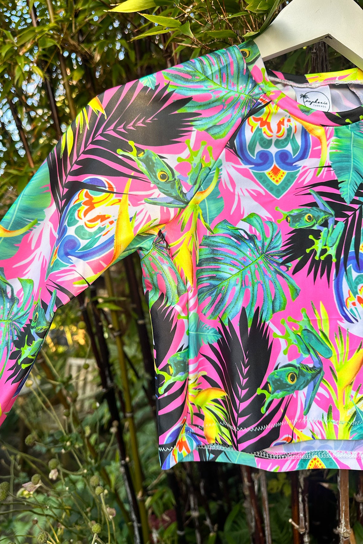 Womens Long Sleeved cropped rashguard in Pura Vida - XS