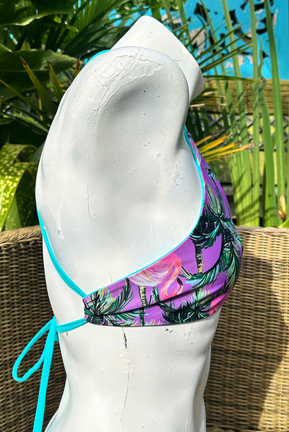 LET’S FLAMINGO! - Limited Edition Purple Bronte Cross-Strap Bikini