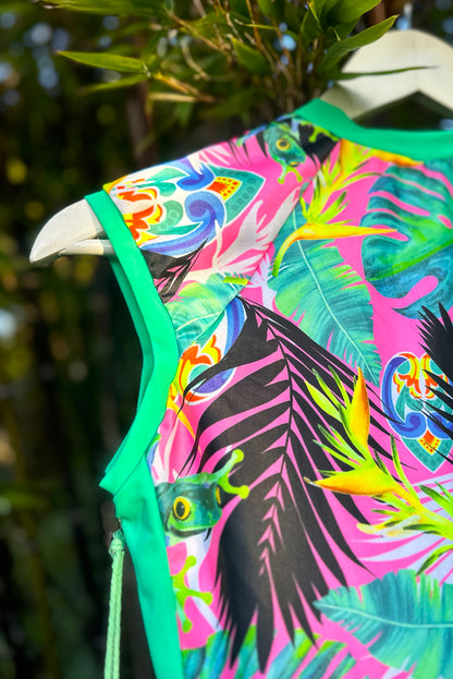Limited Edition Womens Sleeveless Fluorescent Surfsuit in PINK Pura Vida