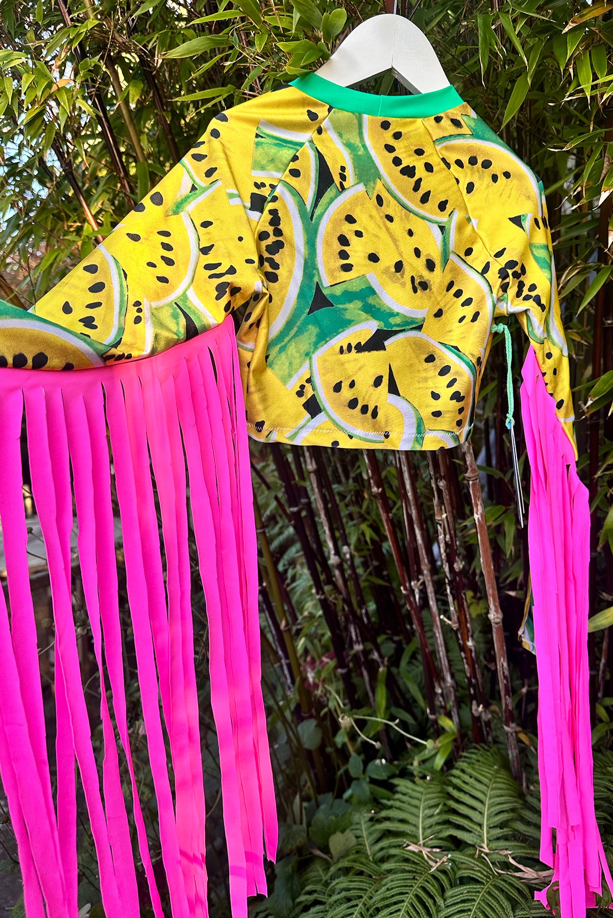 Limited Edition Fluro Festival Tassel Top in Yellow Watermelon - Medium