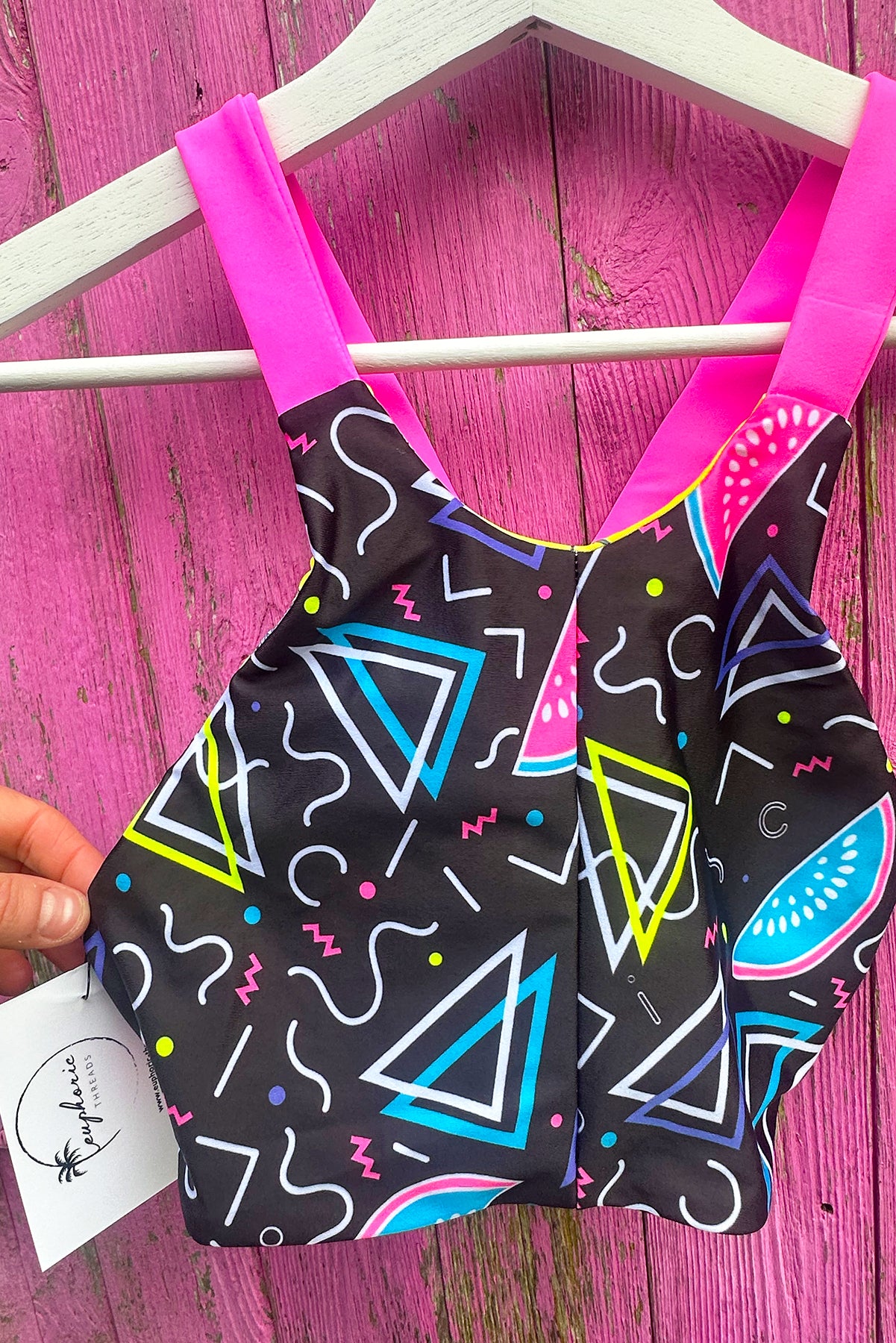 Disco Melon & Pineapple Reversible Bikini Top sample - Small