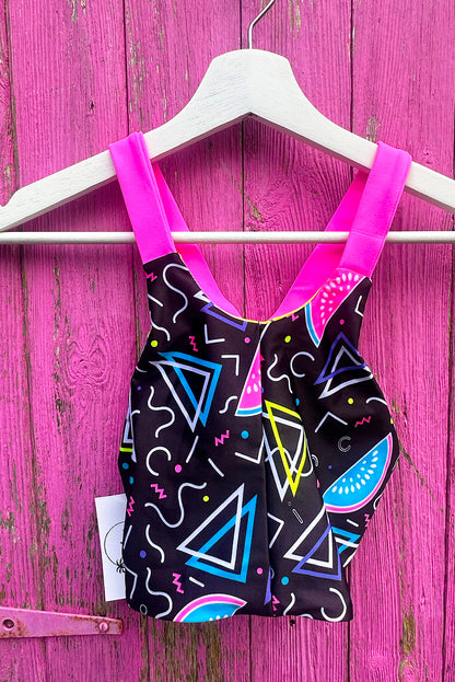 Disco Melon & Pineapple Reversible Bikini Top sample - Small