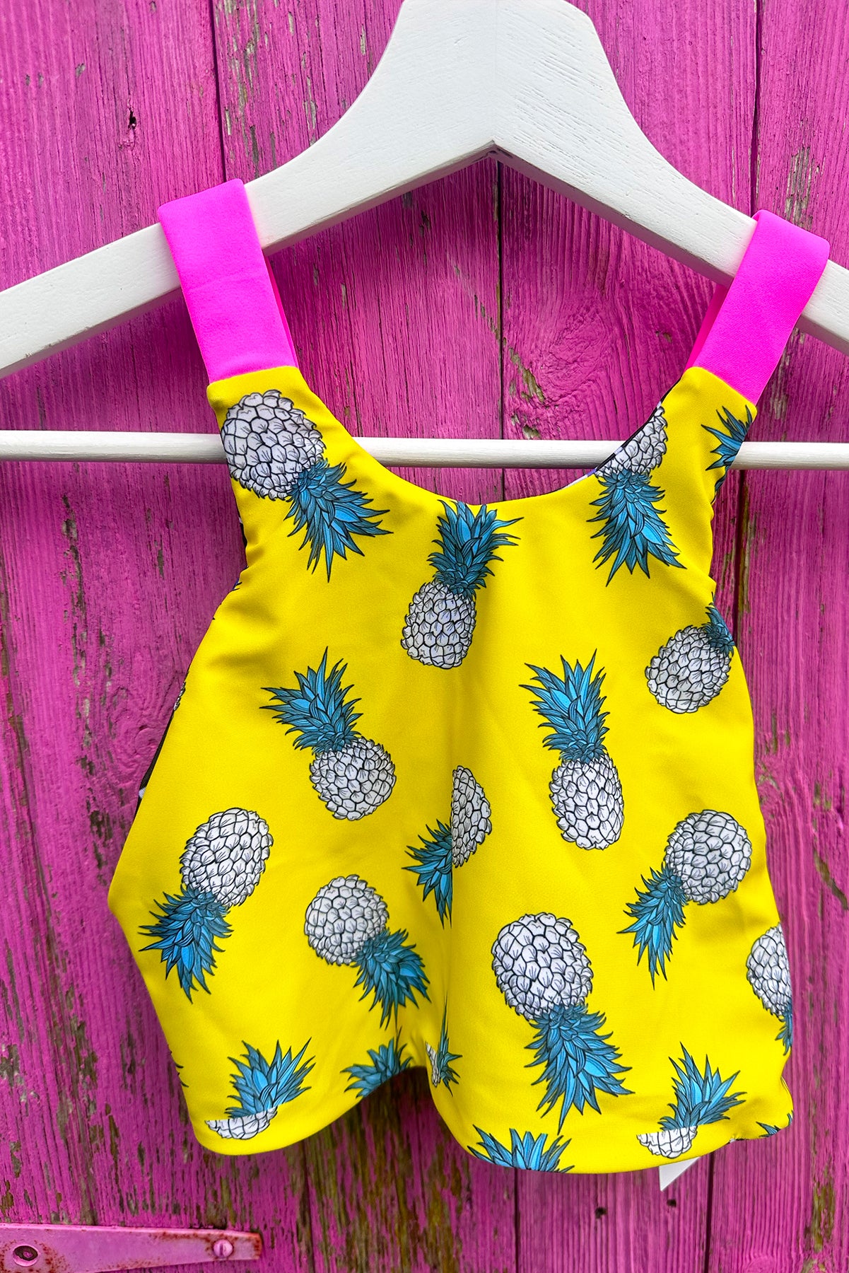 Disco Melon & Pineapple Reversible Bikini Top sample - Small