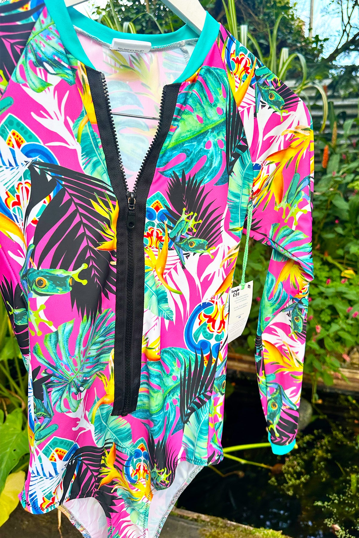 Tropical Long Sleeved Surfsuit in Pink Pura Vida - Limited Edition sample