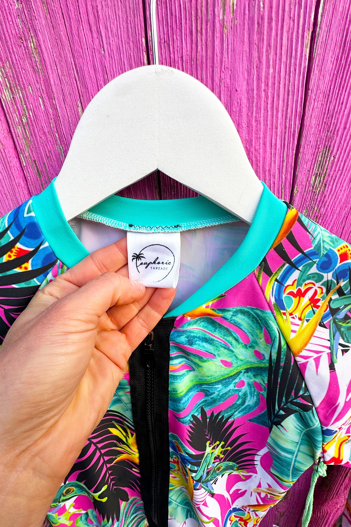 Tropical Long Sleeved Surfsuit in Pink Pura Vida - Limited Edition sample